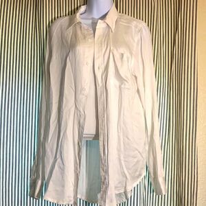 OLIVACEOUS, long sleeve button down, medium, rayon